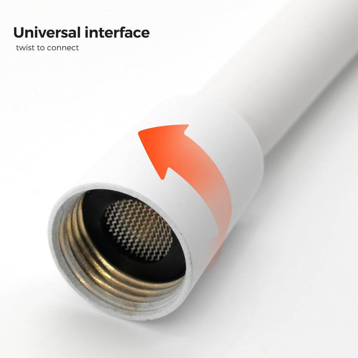 Vancoco PVC Smooth Shower Hose Flexible Anti-Twist 1.5M / 59 Inch with Brass Connections Universal Shower Head Hose Leak Proof White