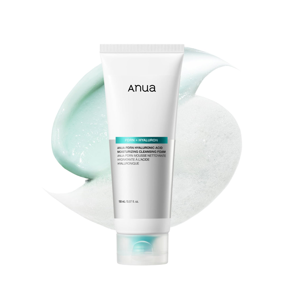 Anua PDRN Hyaluronic Acid Moisturizing Cleansing Foam, 5.07 fl oz