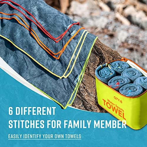 4Monster 4 Pack Microfiber Camping Towel Quick Dry, Super Absorbent Travel Towel with Waterproof Bag, Lightweight Boat Towel for RV, Sport, Gym, Beach, Pool, Swim,Family Trip