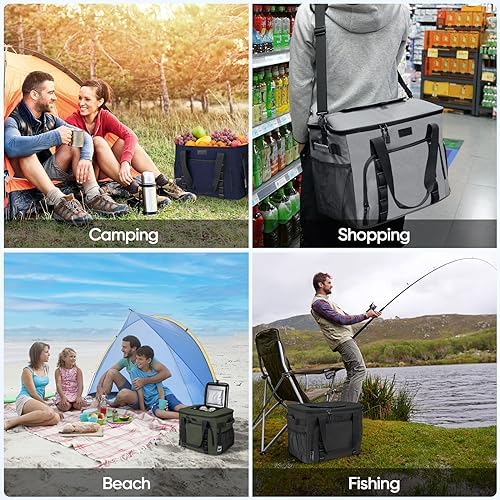 BALEINE Extra Large Soft Cooler Bag, Portable Leakproof Cooler, 40/60 Cans Volume for Beach, Camping, Kayaking, Travel, and Road Trips