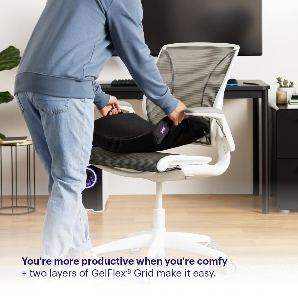 Purple Double Seat Cushion | Pressure Reducing Grid Designed for Ultimate Comfort | Designed for Office Chairs | Made in The USA