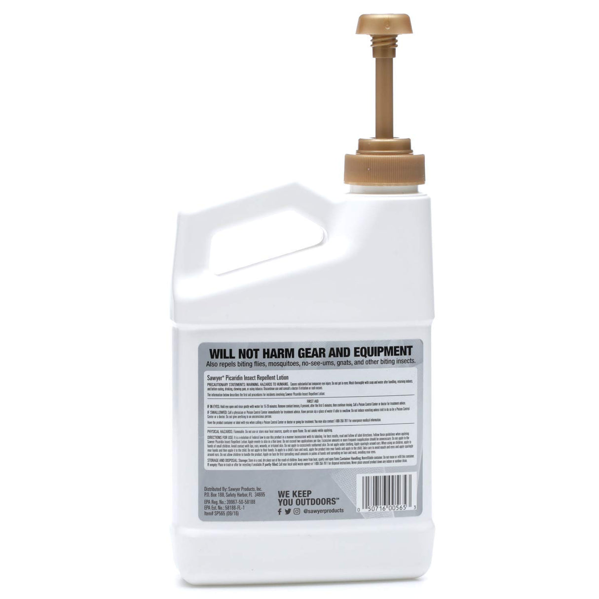 Sawyer Products SP565 Premium Insect Repellent with 20% Picaridin, 1-Quart Lotion Pump Dispenser,White