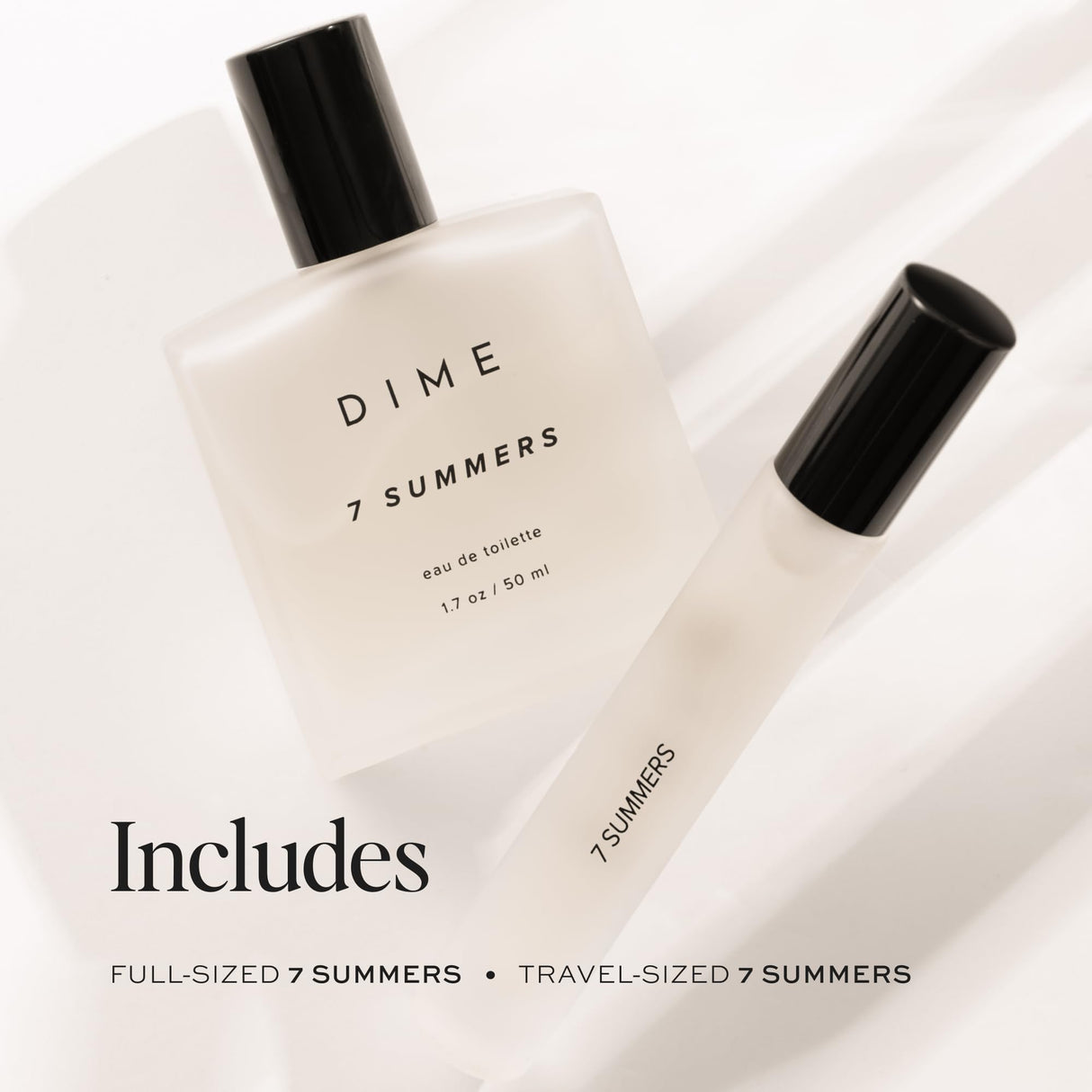 Dime Beauty 7 Summers Perfume Set ($87 Value) - Includes 50 ml + Travel Size 10 ml, Sweet Floral Scent, Clean Fragrance Eau de Toilette for Women, Hypoallergenic