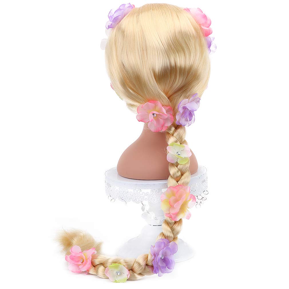 STYLER Long Blonde Rapunzel Wigs For Kids - Princess Girl Costume Cosplay Fairytale Ball Braid Wigs For Halloween Christmas Party Hair