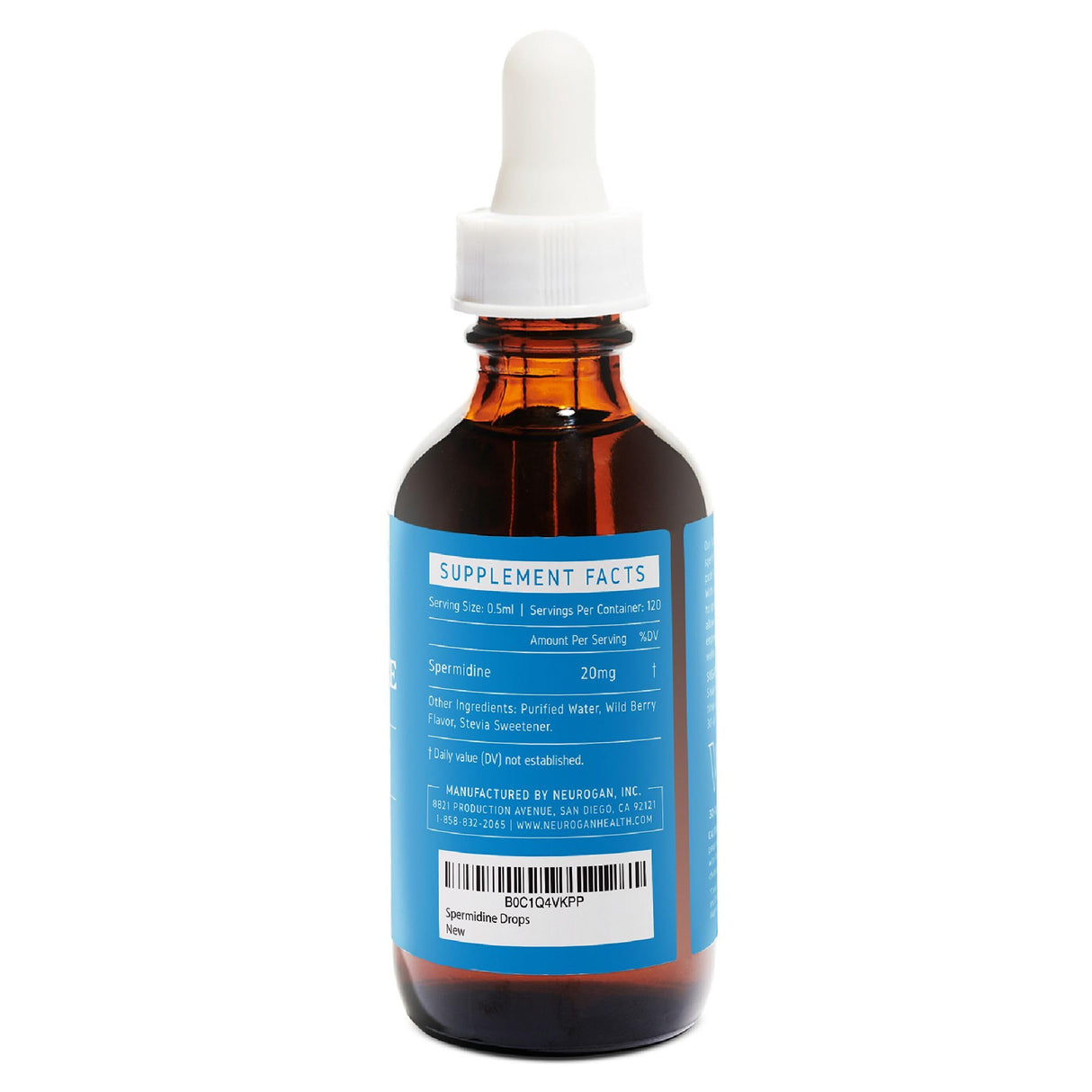 Neurogan Spermidine Supplement - 20 mg per Serving | 98% Pure | Autophagy Support & Cellular Health Supplements | Liquid Spermidine 3rd Party Tested | 60 mL, Made in USA