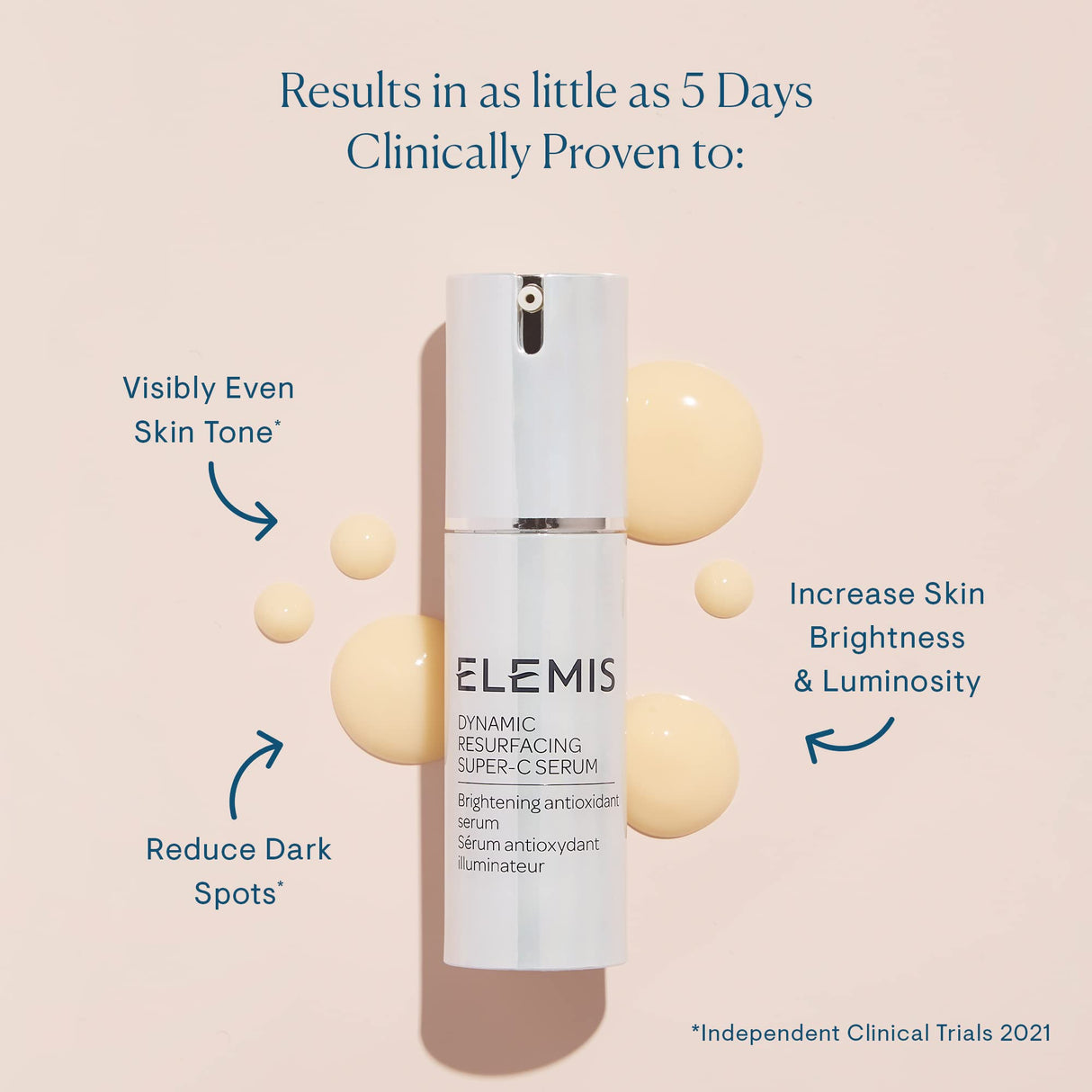 ELEMIS Dynamic Resurfacing Super-C Serum, Daily Anti-Aging Antioxidant Serum Brightens, Refines, and Illuminates Dull Skin with Vitamin C, 30 mL
