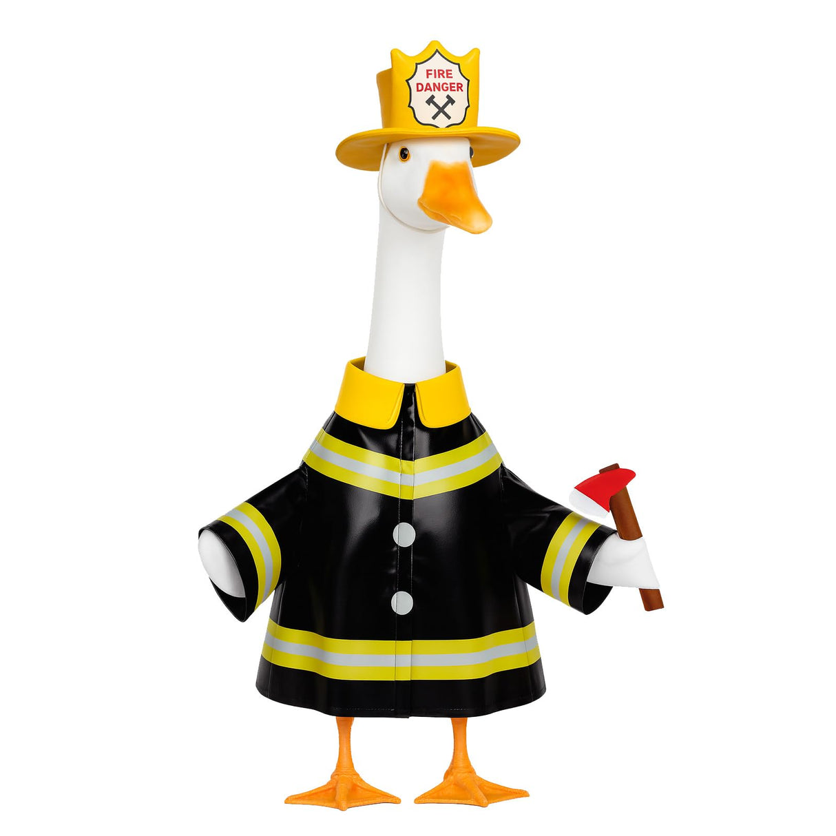 Vzuito Halloween Porch Goose Outfits, Firefighter Goose Costume Yard Geese Statue Clothes for 23" Statue Patio Lawn Garden Decoration