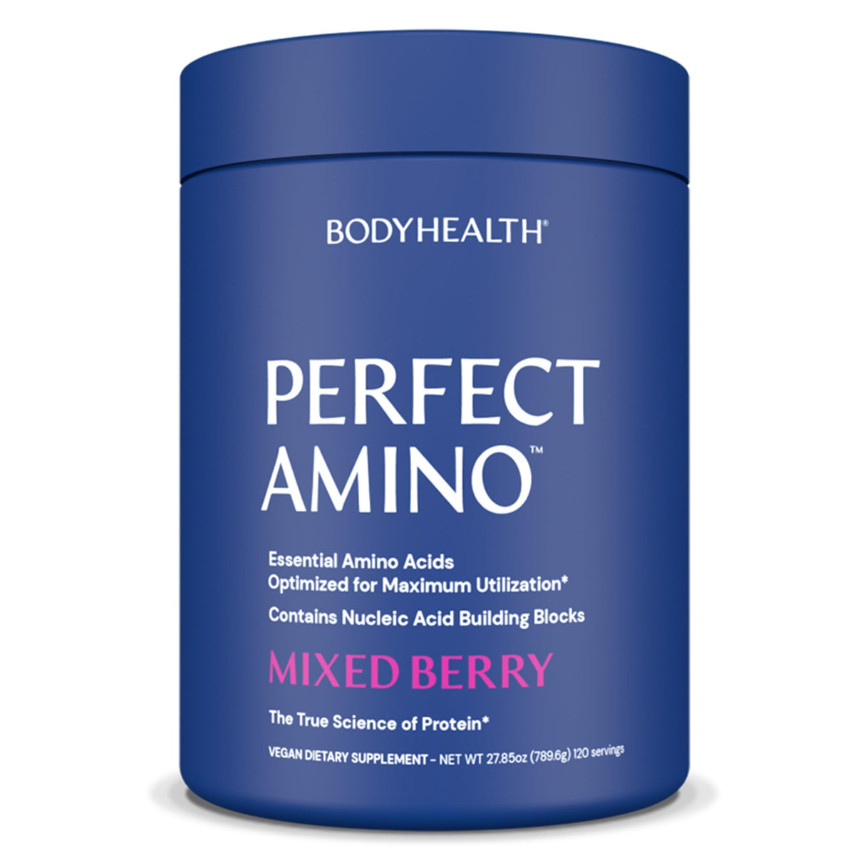 BodyHealth PerfectAmino Powder - BCAA and EAA Powder for Pre and Post Workout - Amino Acid Energy Drink for Men and Women to Support Lean Muscle and Recovery - Mixed Berry - 120 Servings