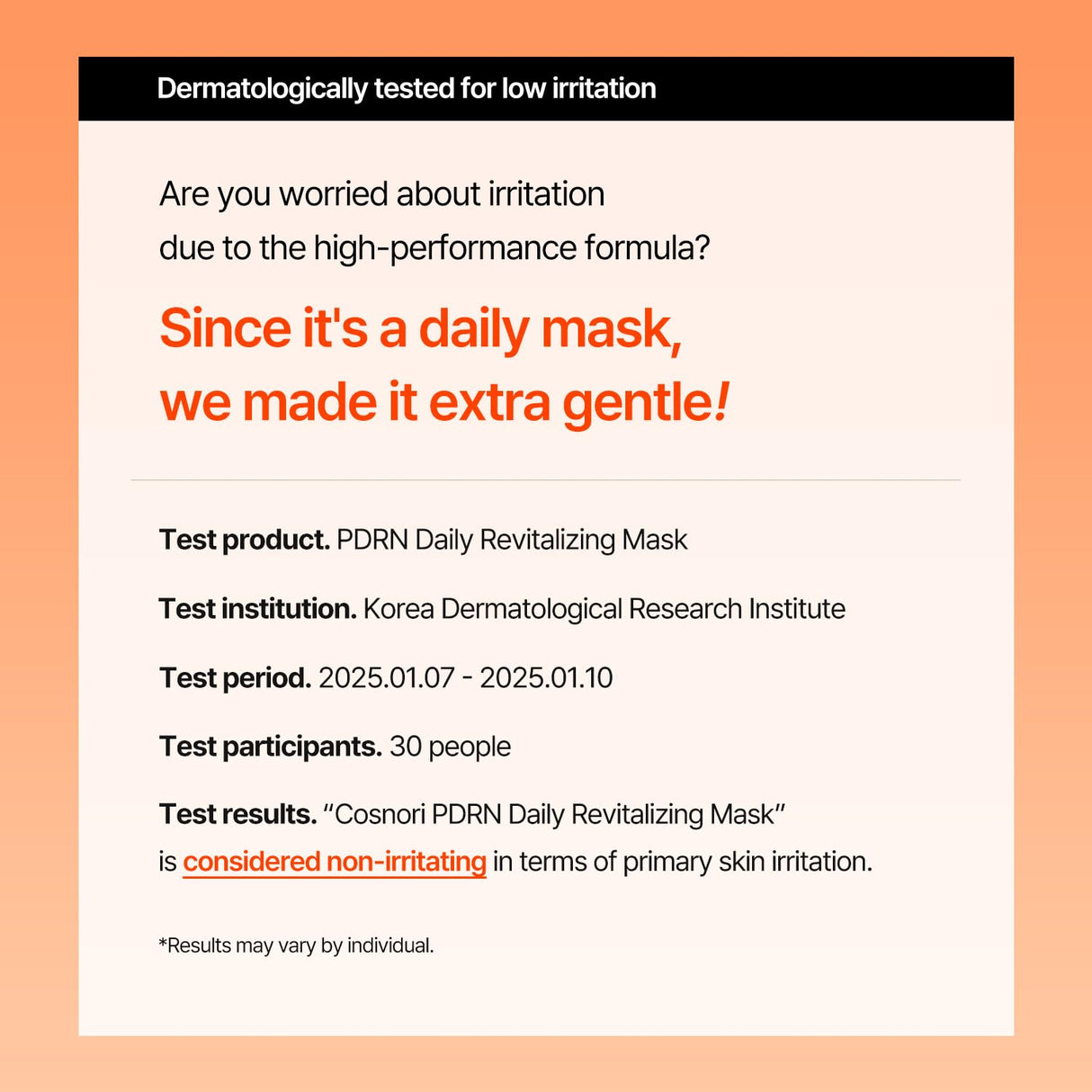 COSNORI PDRN Daily Revitalizing Mask - Skin Strengthening with PDRN, Firming & Soothing, 100% Plant-Based Sheet Mask, 30 Sheets, 11.83 fl.oz