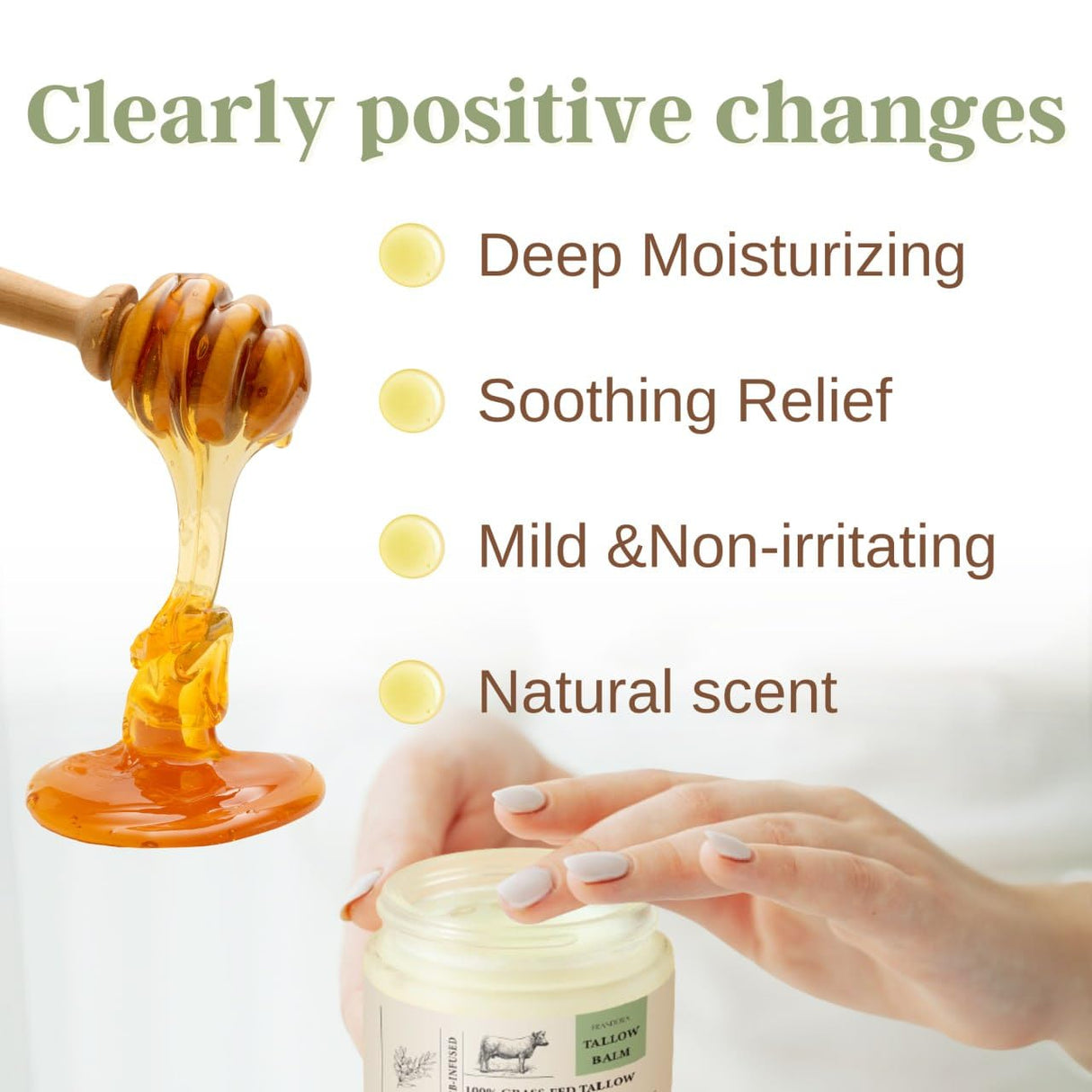 FRANDORA Beef Tallow & Honey Balm – All-Natural Moisturizer Hydrates and Nourishes the Skin, Grass-fed Beef Tallow Honey Balm blend - Ultra-Nourishing Moisturizer for Face, Body & Hands.