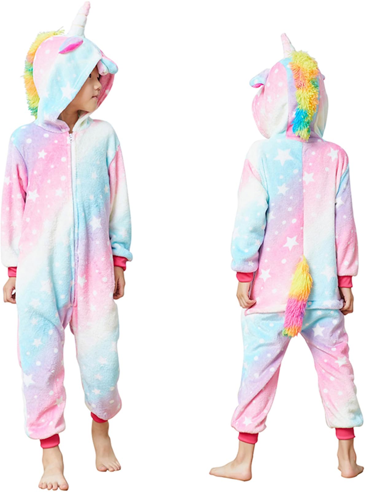 HQFURS Kids Unisex Unicorn Costume Animal Onesie Pajamas Halloween Christmas Gifts 5t