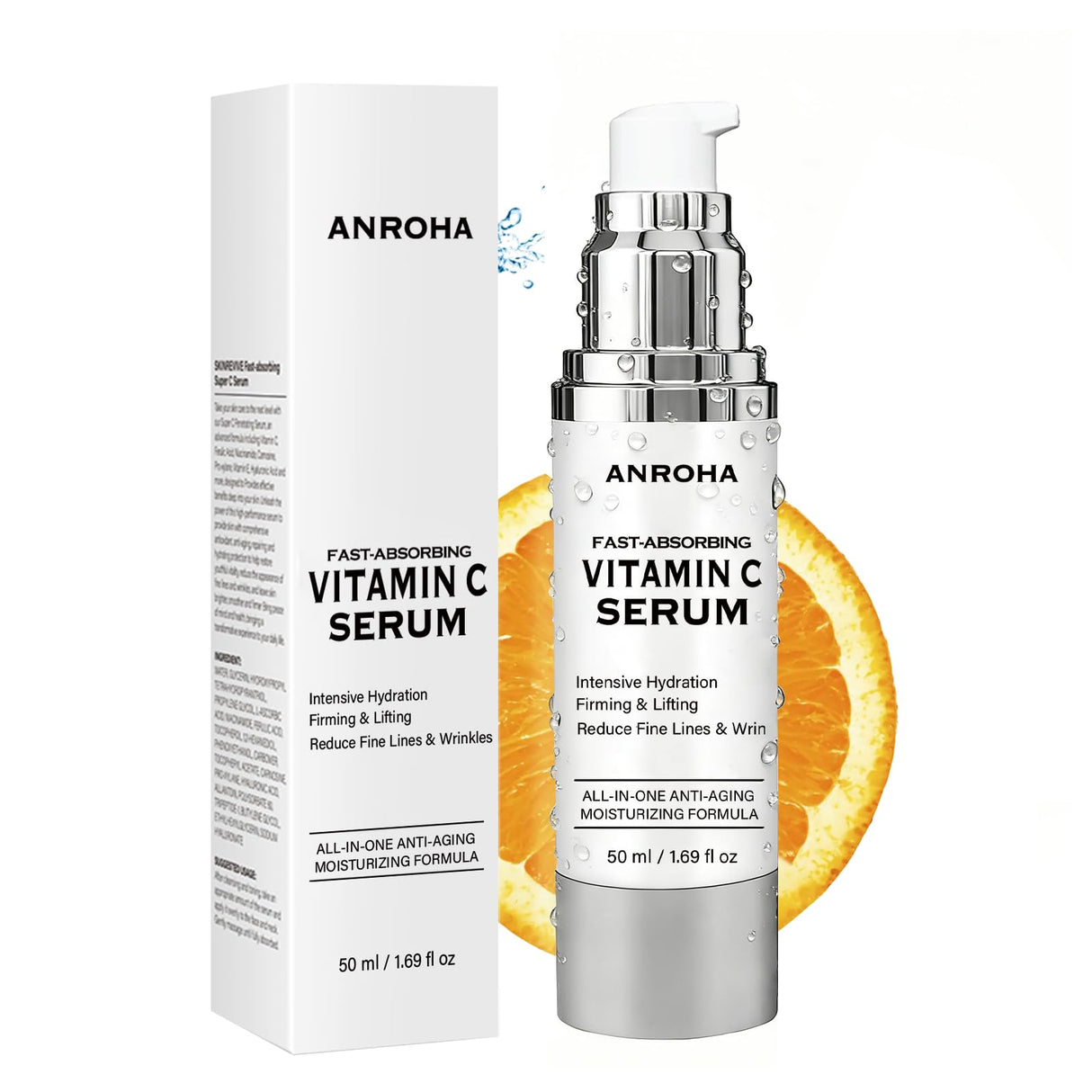 Vitamin C Serum for Women over 70, Vitamin C Serum for Mature Skin Face Hydrates, Firms, Lifts, Targets Age Marks, Wrinkles and Smoothes Skin Texture 1.69 fl oz