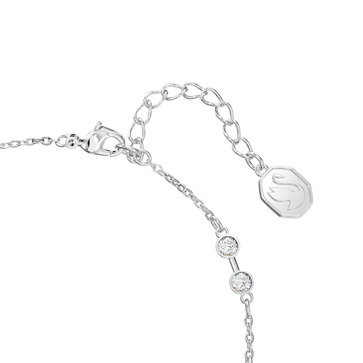 Swarovski Remix Collection strand, Round cut, clear, Rhodium finish
