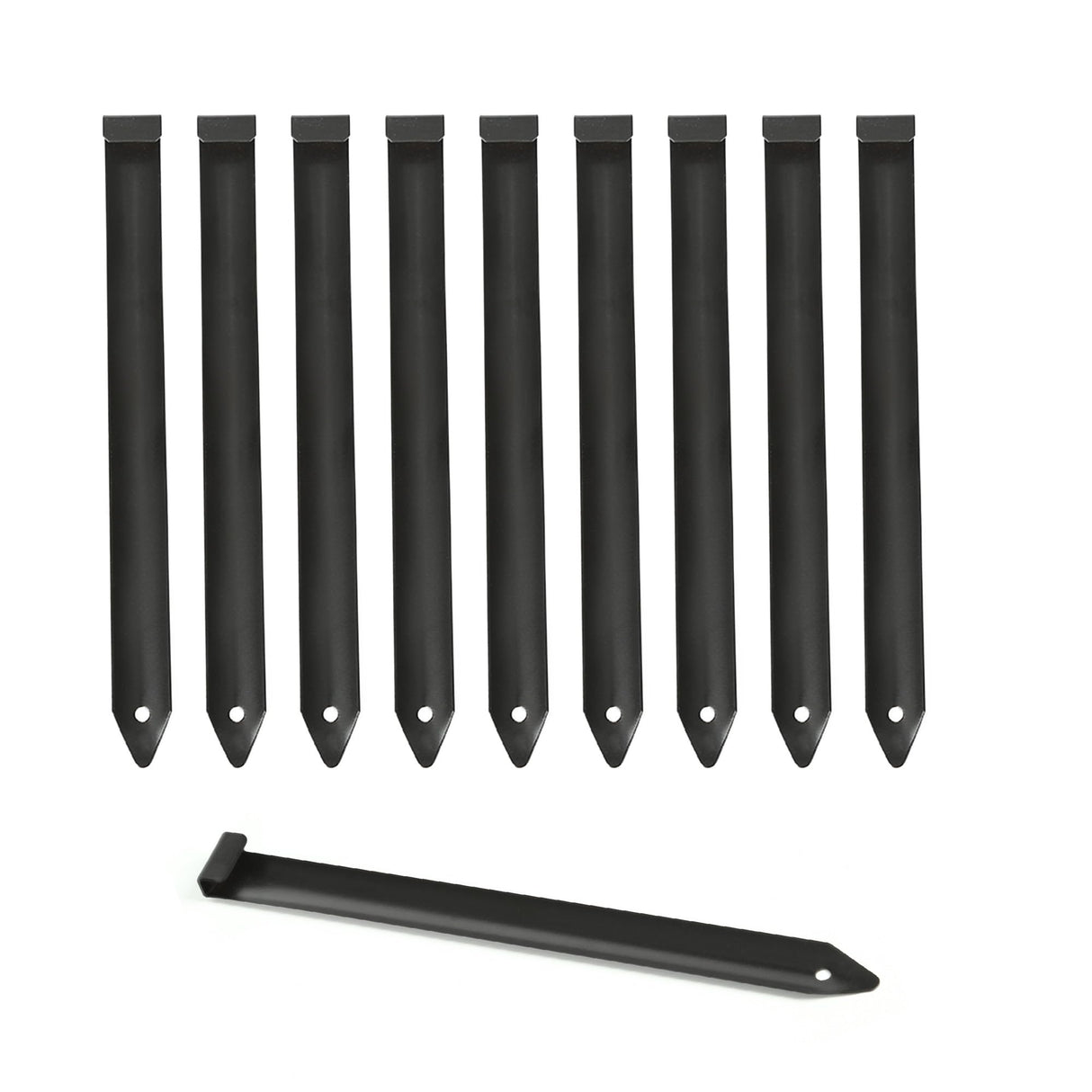 ORVPMVP 20Pcs Metal Landscape Edging Stakes, 8.5In Garden Stakes Landscape Anchoring Spikes for Terrace Board, Landscape Edging Coil, Grass Barrier, Bender Board, Garden Liner, Black
