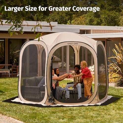 EAST OAK Waterproof Tarps for Outdoors as Tent Floor Mat for EAST OAK Screen House & Pop-Up Tent 12 x 12 FT, 11 Mils Thick, Multipurpose Protective Tarps, Tarp Waterproof, Sun Protection, 147" x 170"