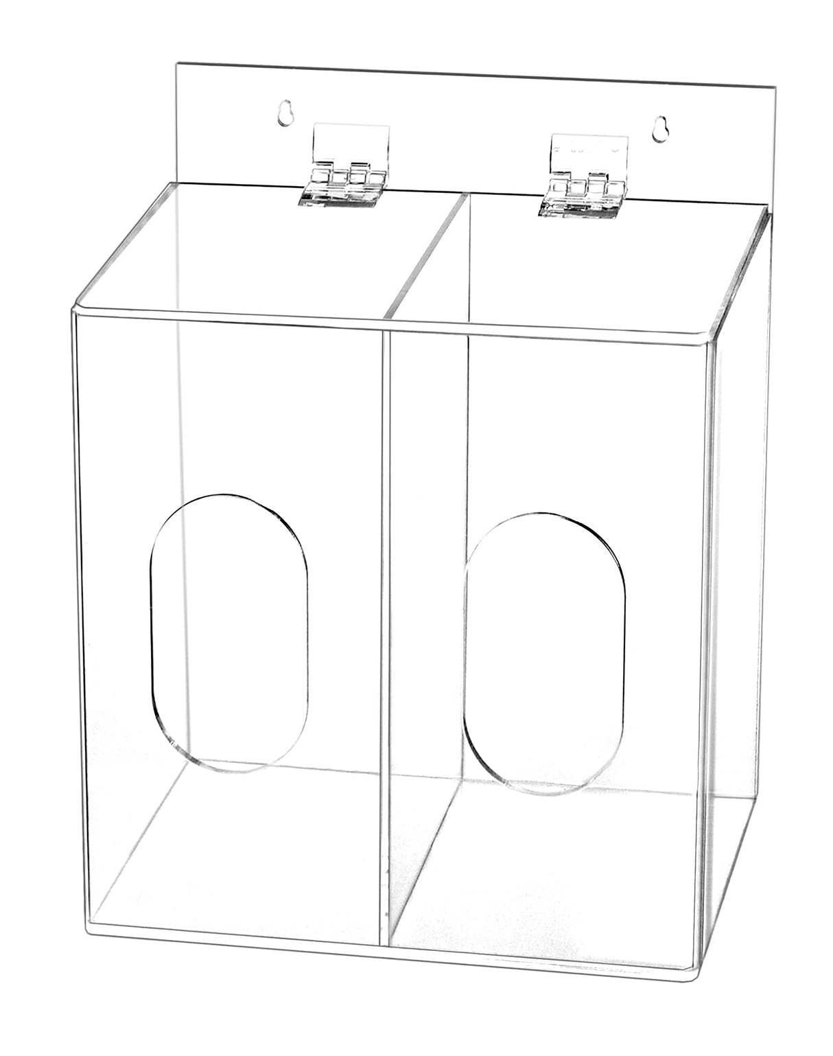QWORK Clear Acrylic Mask and Glove Organizer – Dual Compartment Dispenser for Office & Home Use
