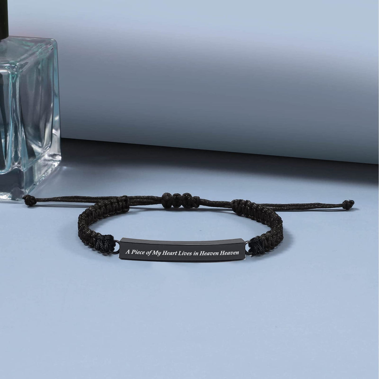RIPFEVURN 4 Pack Cremation Jewelry Bar Urn Bracelet for Ashes for Women Men Adjustable Memorial Keepsake Rope Braided Bracelet