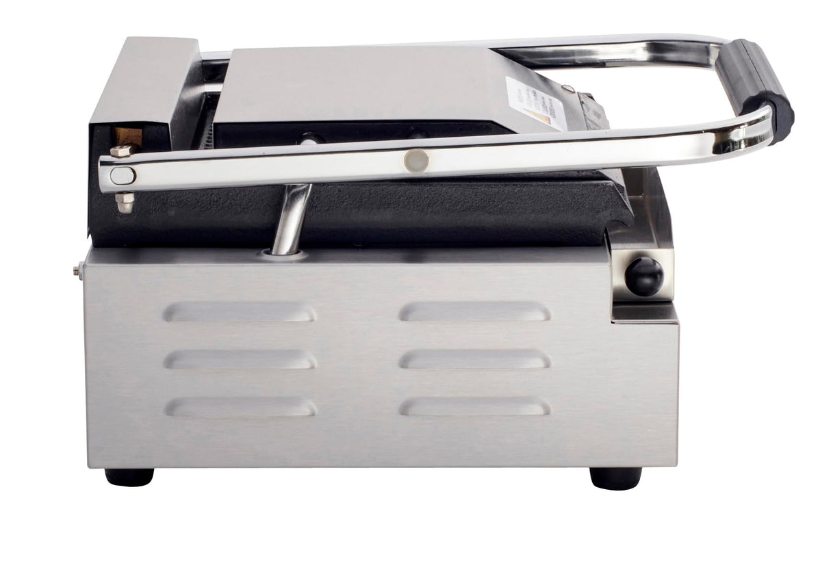 Kratos Commercial Electric Panini Sandwich Grill with Grooved Plates, 9" x 9" Cooking Surface, Commercial Countertop Panini Press, 120V, 1750W (29Y-017)