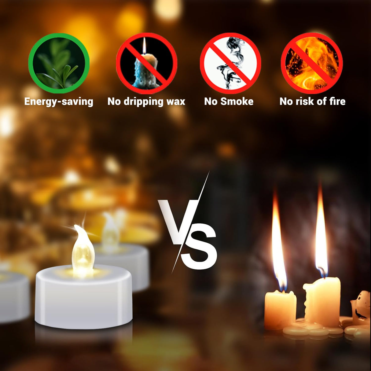 Candlium 200 Pack LED Tea Lights Bulk, 200+ Hours Long Lasting Battery Operated Flameless Candles for Wedding Centerpieces, Proposal Decorations, Valentine's Day & Event Decor (Warm White)