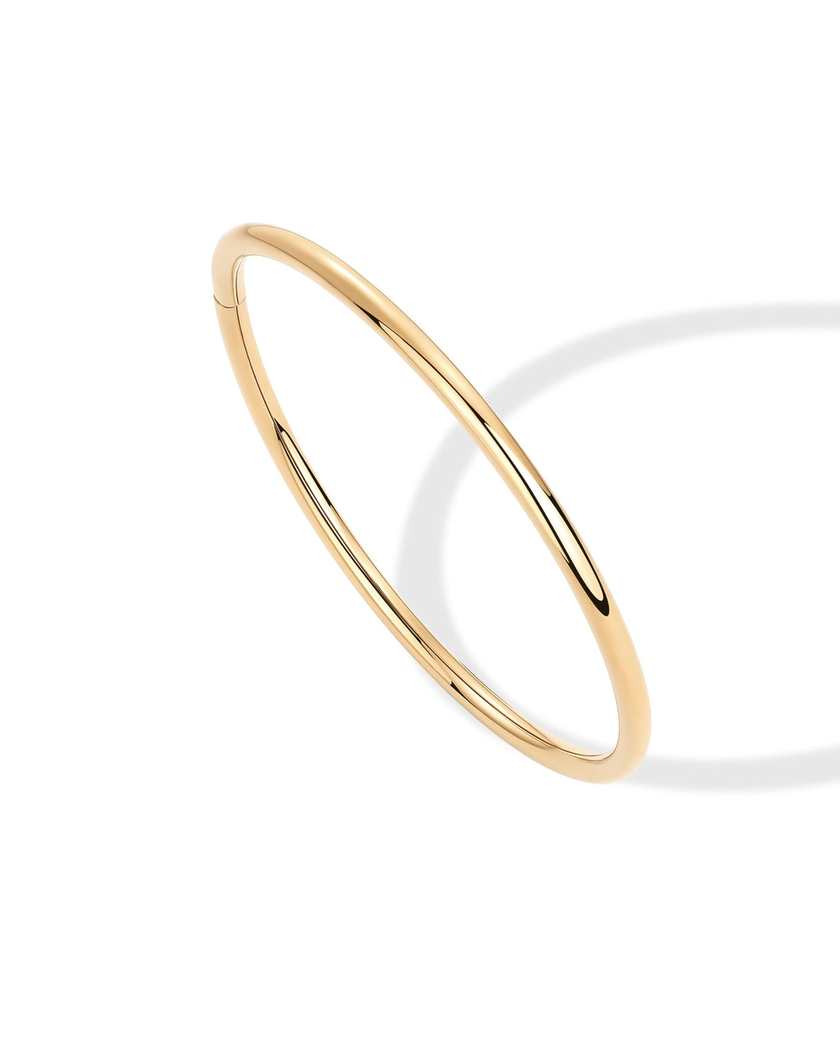 PAVOI Waterproof Bangle Bracelet for Women | 14K Yellow Gold Plated Classic Lightweight Stacking Stainless Steel Bracelet | Small/Medium Size