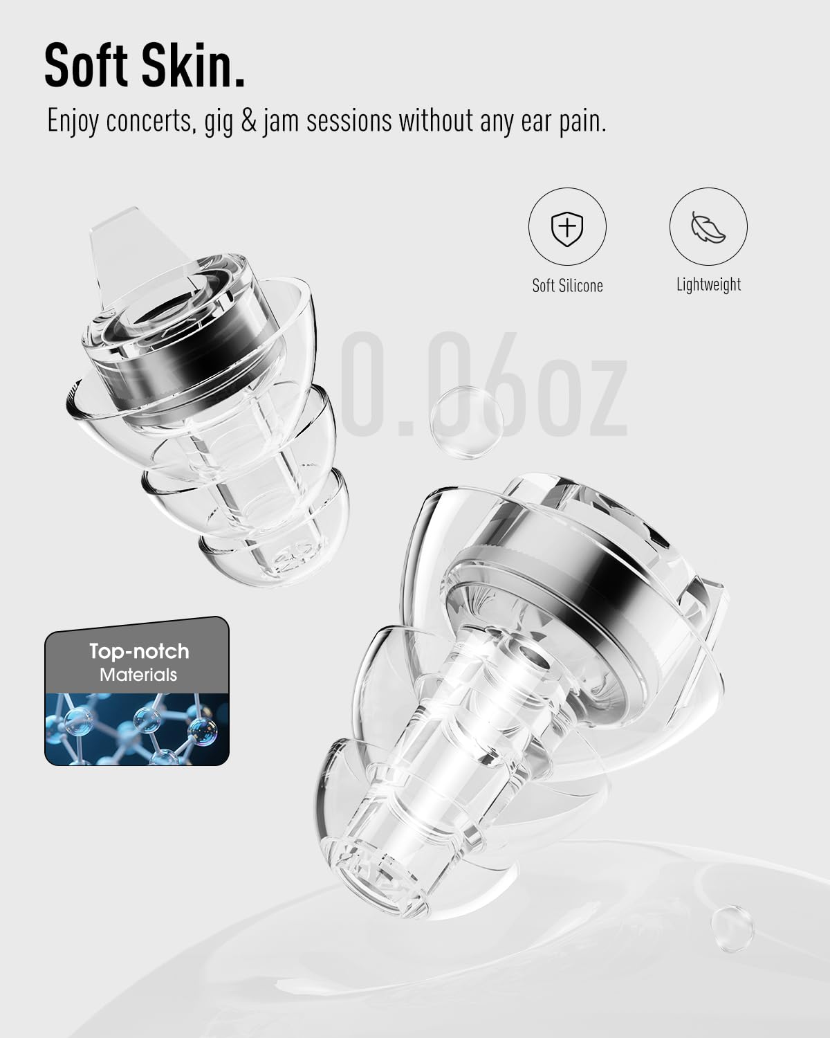 Hearprotek Concert Ear Plugs, 2Pairs Reusable high Fidelity Musician Ear Plugs for Concerts Loud Music-Noise Reduction Ear Protection earplugs for Rave,Festival,Music,Tinnitus Relief