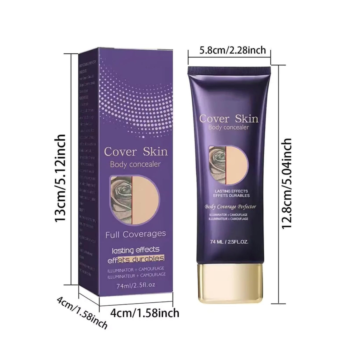 2Pcs Body Coverage Perfector - All Over Complexion Perfector, Tattoo Cover Up Makeup Long Last Waterpro of Body Foundation