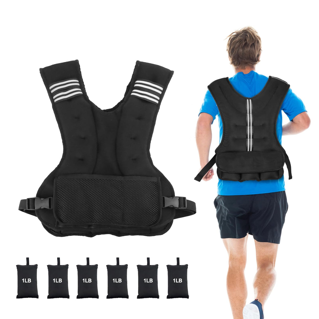 Henkelion Adjustable Weighted Vest for Men Women Weights Included, 4-10lbs Body Weight Vests Adjustable for Running, Training Workout, Jogging, Walking