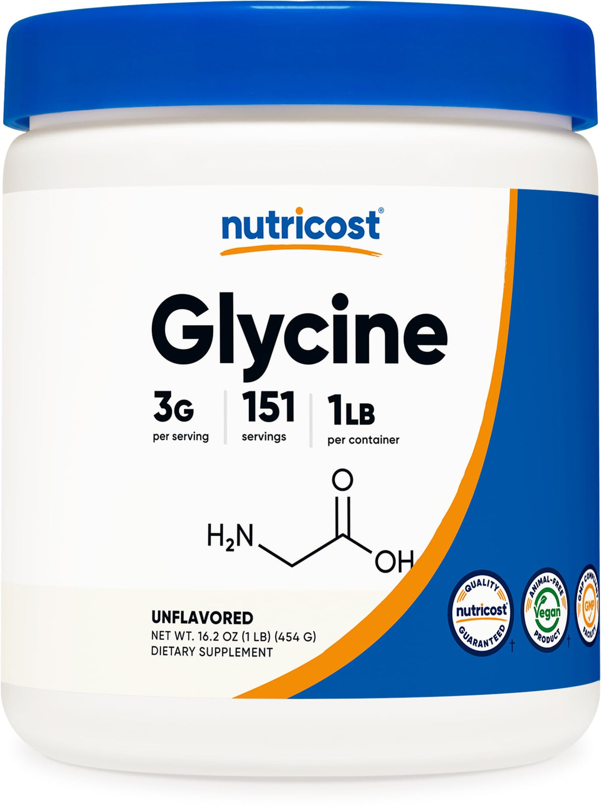 Nutricost Glycine Powder 1lb - Non-GMO, Gluten Free