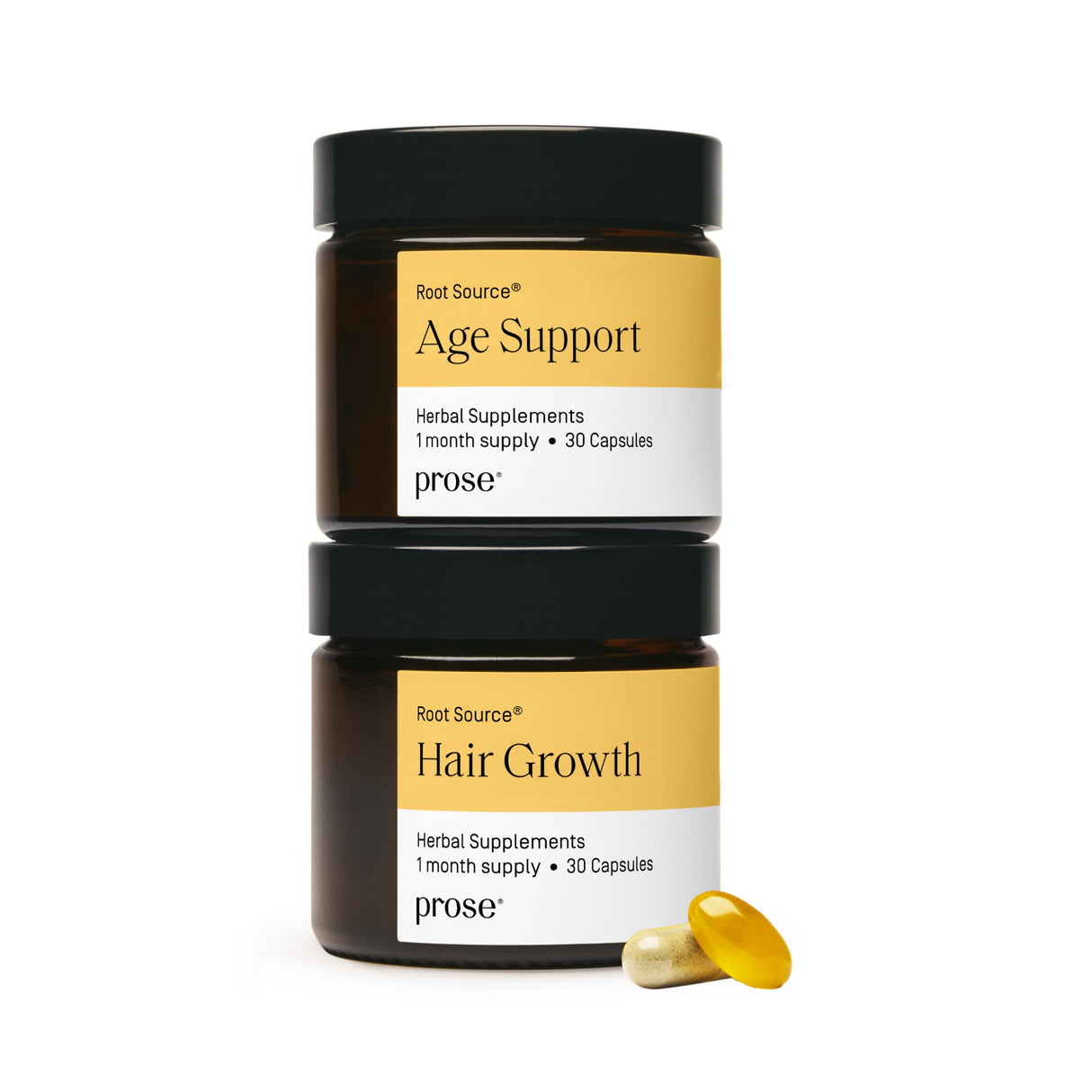 Prose Women's Hair Growth & Age Support Supplements, Root Source® Boosted with Biotin, Clinically Proven Growth Complex for Visibly Fuller Hair in 90 Days, 30 Day Supply (2 Daily Capsules)