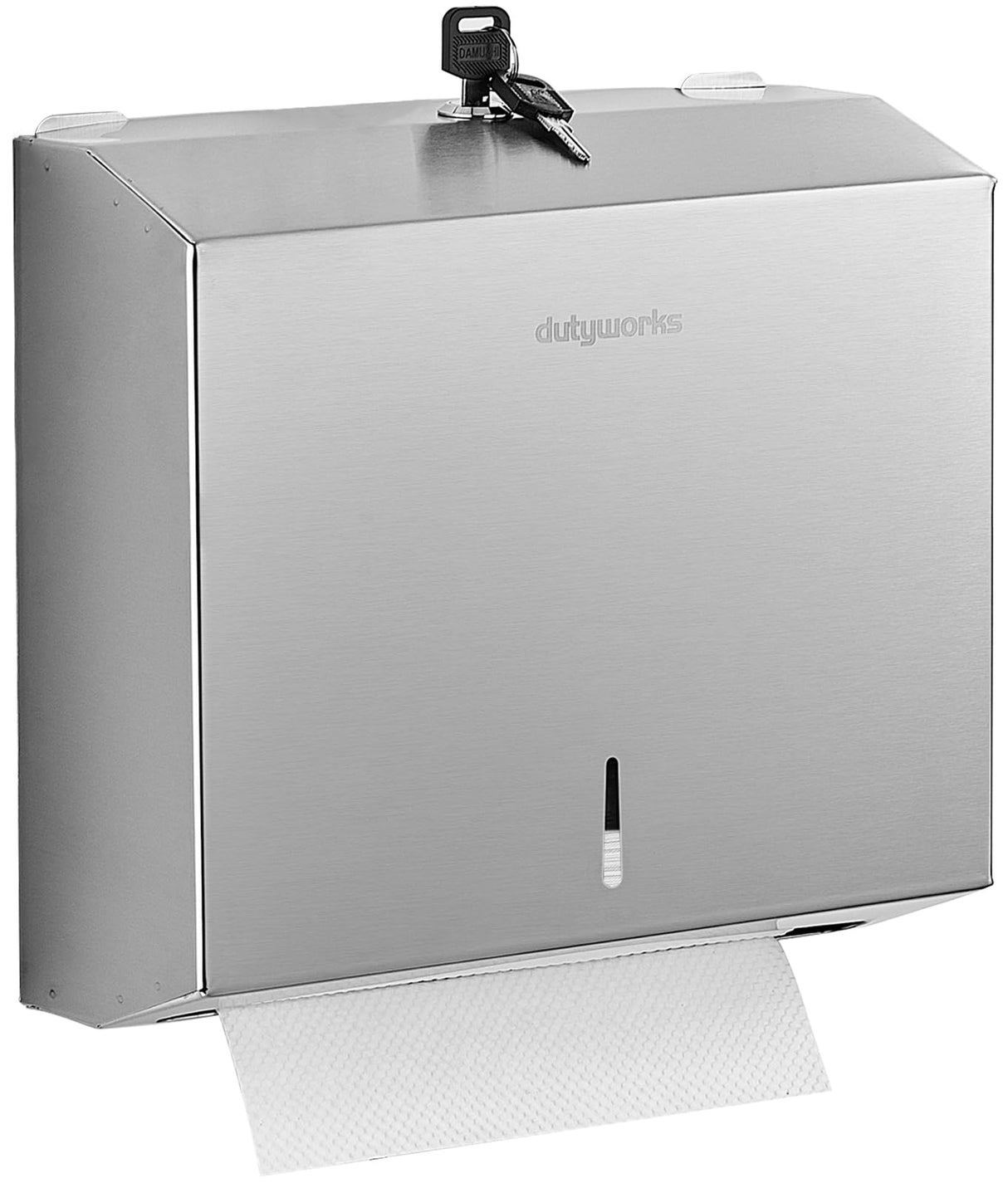 DUTYWORKS Commercial Paper Towel Dispenser Wall Mount, 304 Stainless Steel C-Fold Multifold Trifold Holder with Lock, Large Capacity Hand Towel Tissue Dispenser for Bathroom Kitchen Restaurant Office