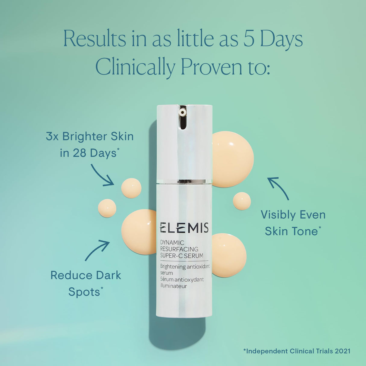 ELEMIS Dynamic Resurfacing Super-C Serum, Daily Anti-Aging Antioxidant Serum Brightens, Refines, and Illuminates Dull Skin with Vitamin C, 30 mL