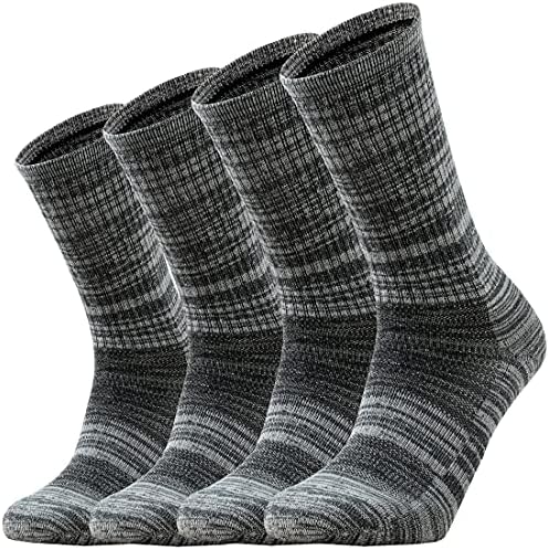 Ortis Men's Merino Wool Cushion Crew Socks with Moisture Wicking Control Light Weight Breathable for Outdoor Hiking Cycling
