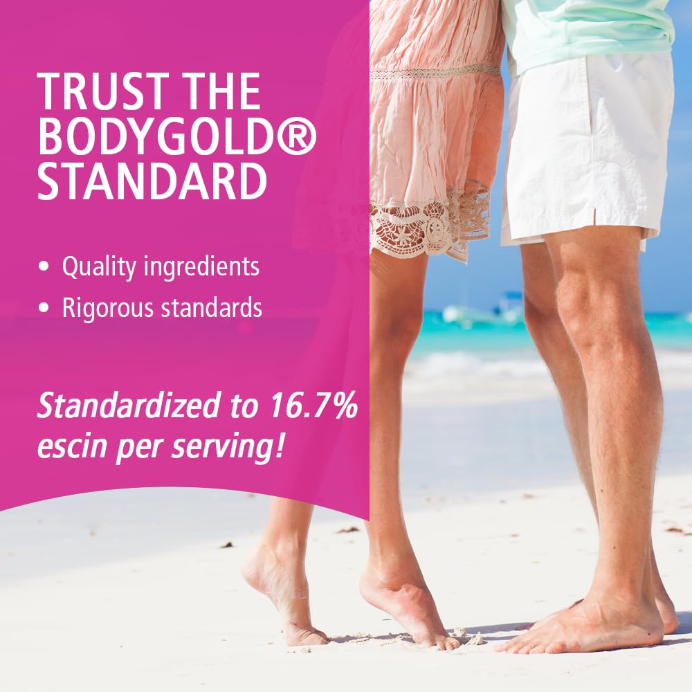 Body Gold Venastat - Leg Vein Support Supplements, Circulation Supplements with Horse Chestnut & Diosmin for Men & Women, Healthy Blood Flow - 105 Veggie Capsules