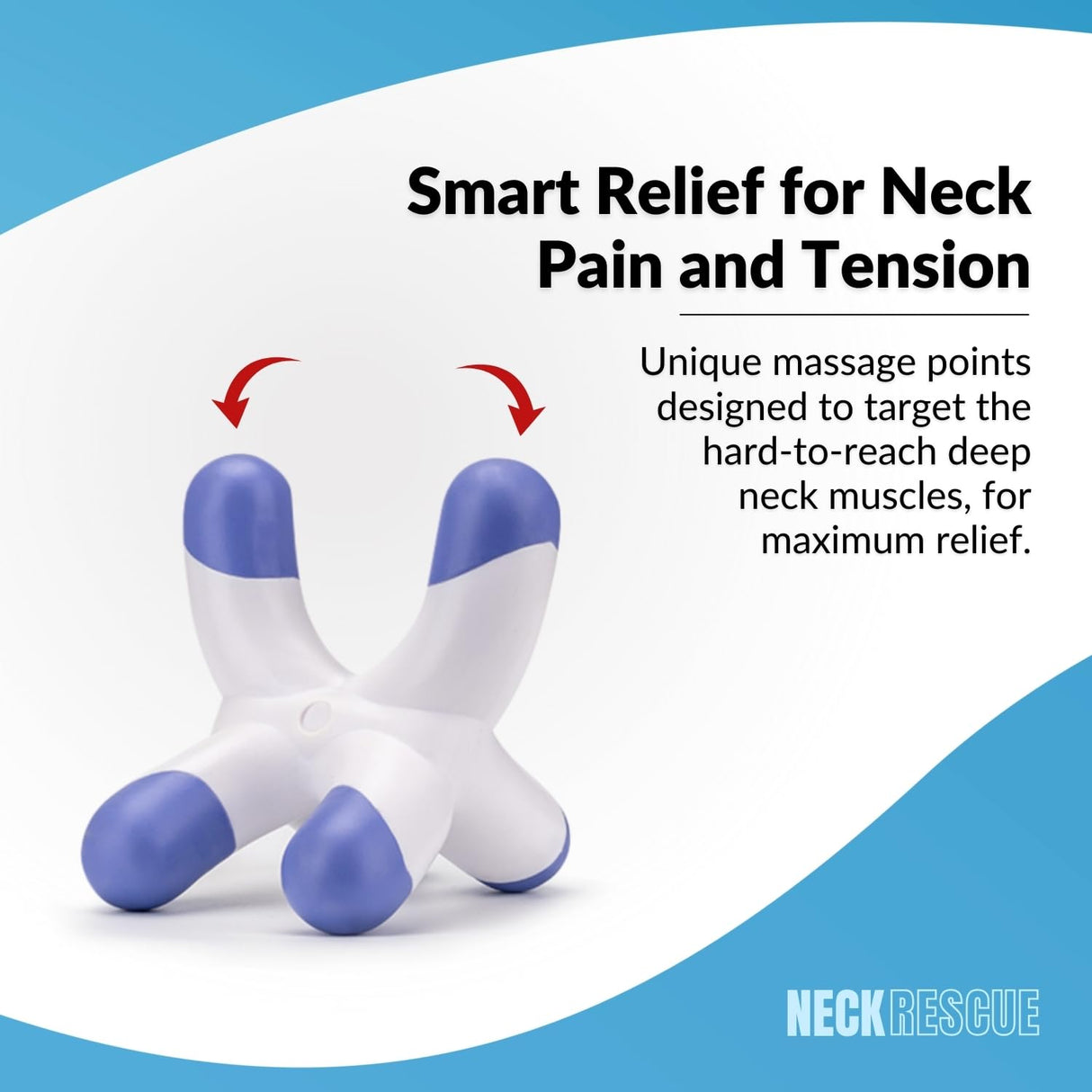 Pressure Point Neck Massager for Pain Relief, Trigger Point Massage Tool, Occipital Release, Headache Relief, Unique Design Targets Deep Neck Muscles, Fast Effective Relief