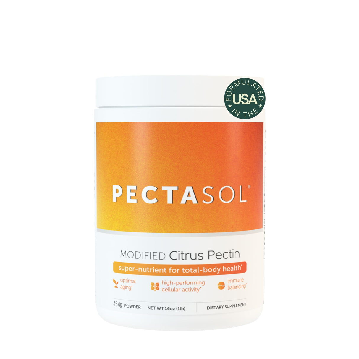 PectaSol Modified Citrus Pectin – 454g Powder – Total-Body Health Supplement to Support the Heart, Immune System, Inflammation Response & Healthy Aging + Maintain Healthy Galectin-3 Levels
