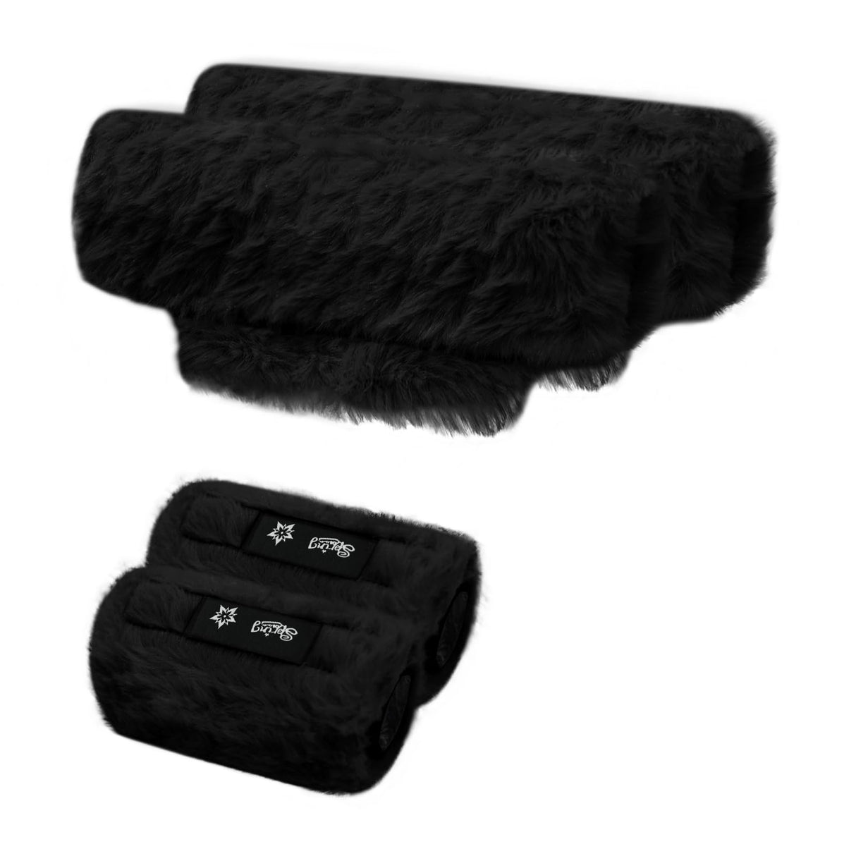 SPRING SEAON Crutches Padding Universal Crutch Pads for Armpits and Hand Grips Pads for Crutches Underarm Crutch Cushions Fluffy Crutch Covers Machine Washable (Black)