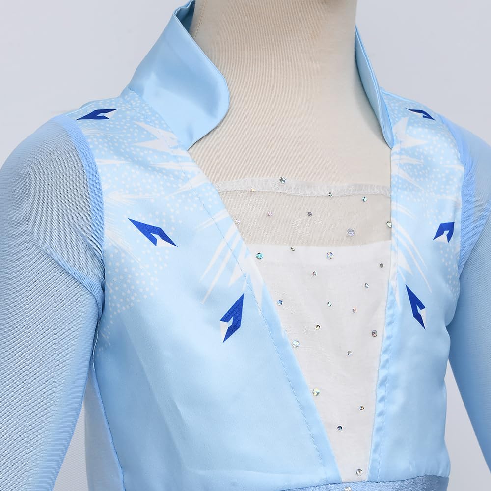 Tacobear 10Pcs Princess Costume Dress For Girls Kids Toddler Snow Princess Dress Up Clothes for Little Girls with Accessories Gloves Crown Wands Wig Necklace for 3-4T Kids Christmas Birthday Party