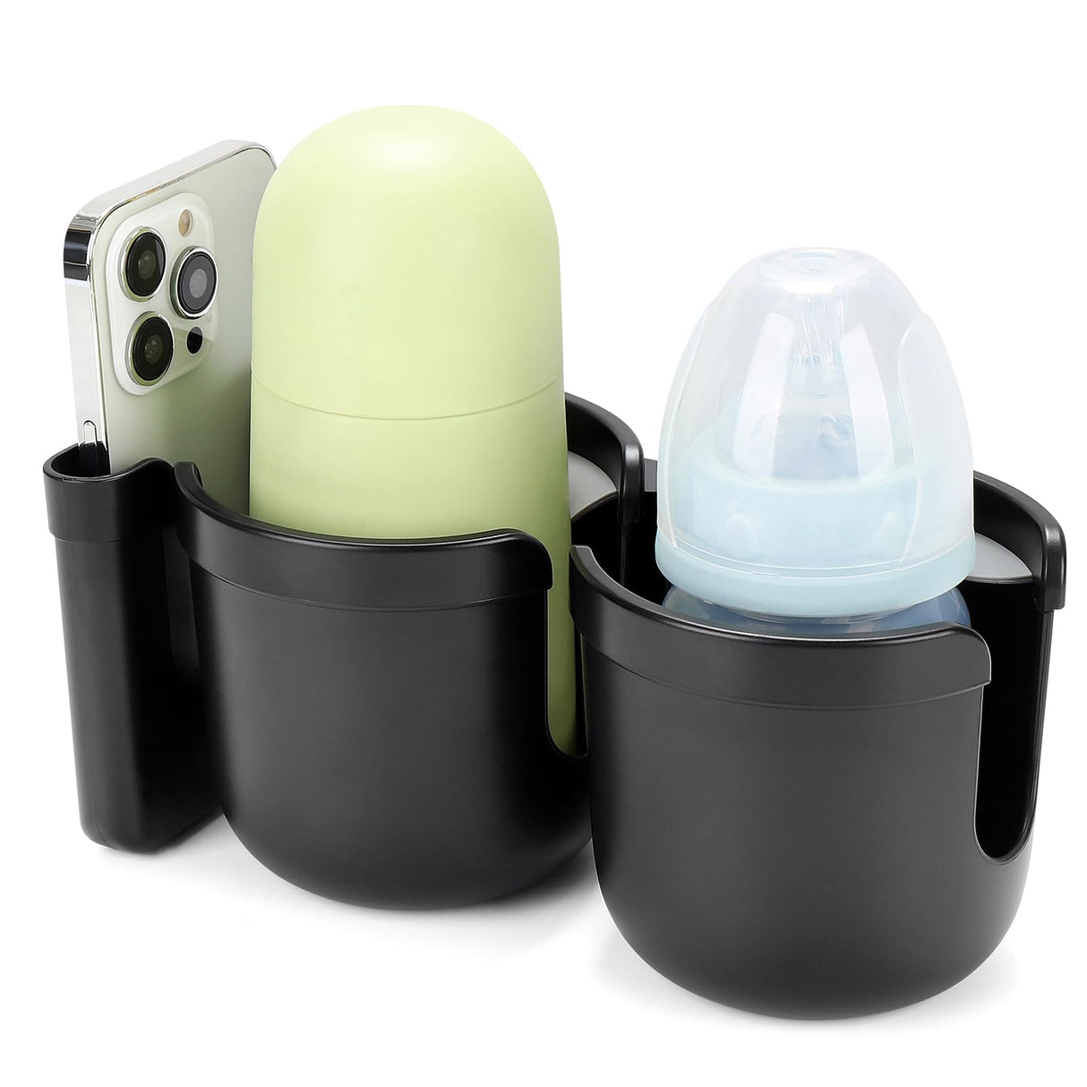 Accmor 2-in-1 Walker Cup Holder with Phone Holder, Wheelchair Cup Holder, Rollator Cup Holder, Cup Phone Holder for Walker, Wheelchair, Rollator, Mobility Scooter