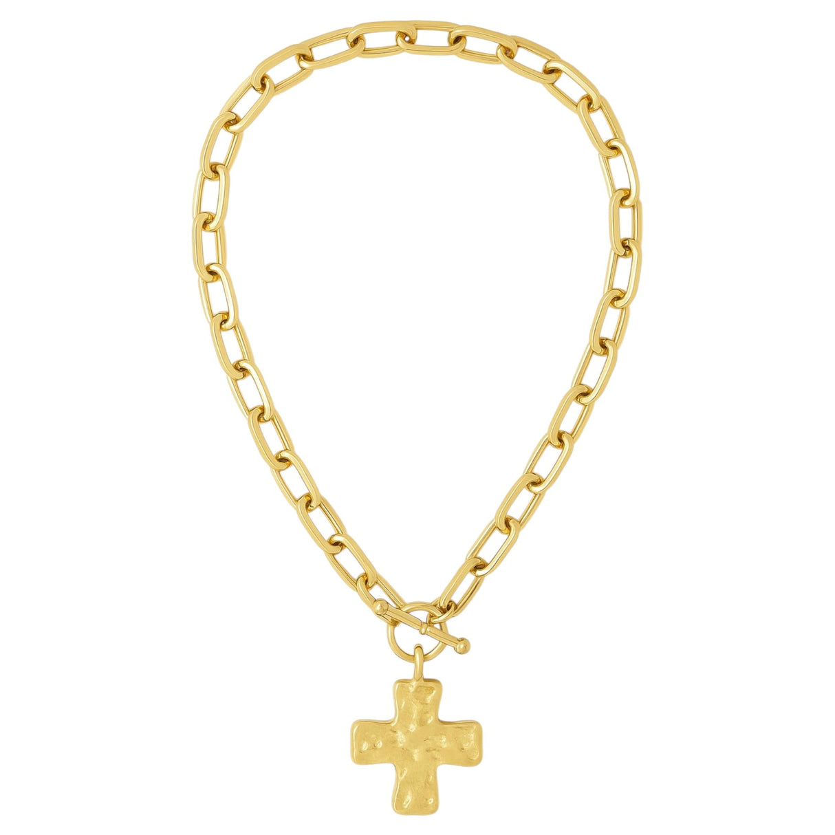 Wine Wear Chunky Gold Chain Necklace for Women, Link Charm Necklace with Toggle Clasp, Statement Layering Jewelry