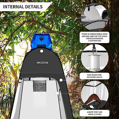 AKOZLIN Portable Pop Up Shower Tent Instant Privacy Dressing Changing Tent Outdoor Shower Room Camp Toilet Tent