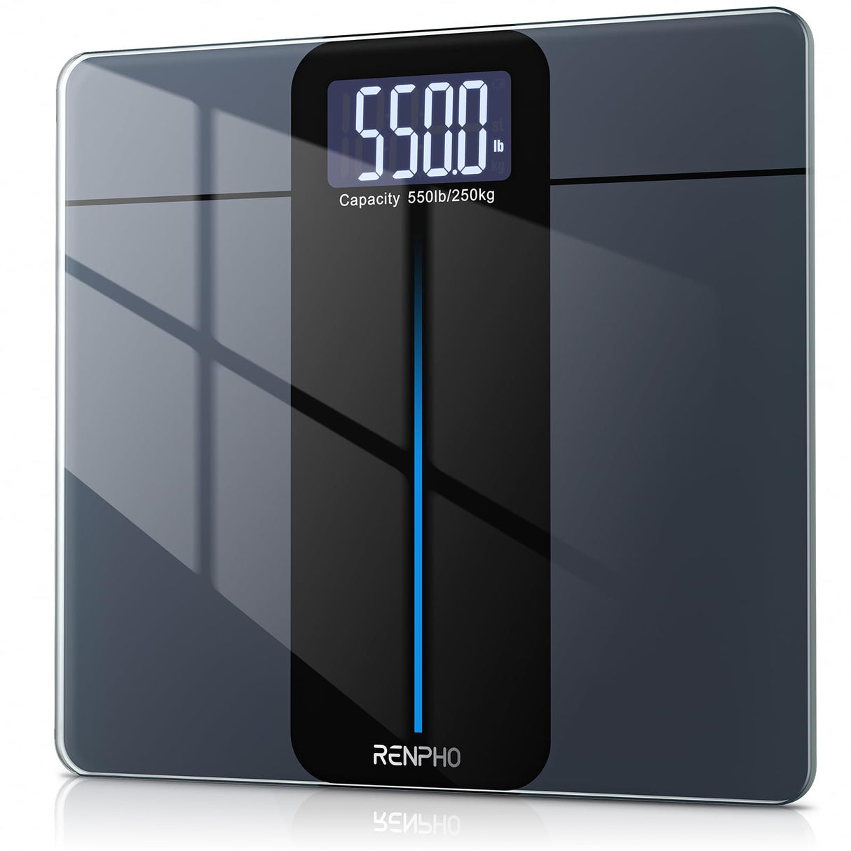 RENPHO 550lb Scale for Body Weight, Digital Bathroom Scale with Large LED Display, Big Platform Weighing Machine with Extra-High Capacity, Most Accurate to 0.05lb, 13x11.8in, Core 1L