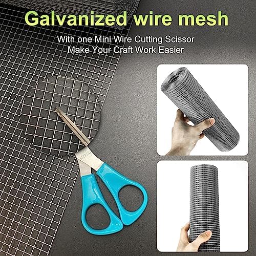 Hardware Cloth 16'' x 10' 1/4 in Galvanized Wire Mesh Roll (23 GA) Chicken Wire Fence Roll for Chicken Pen/coop Fences, Screen mesh, Rabbit/Snake Fences, Poultry enclosures, Handicraft Making, etc.