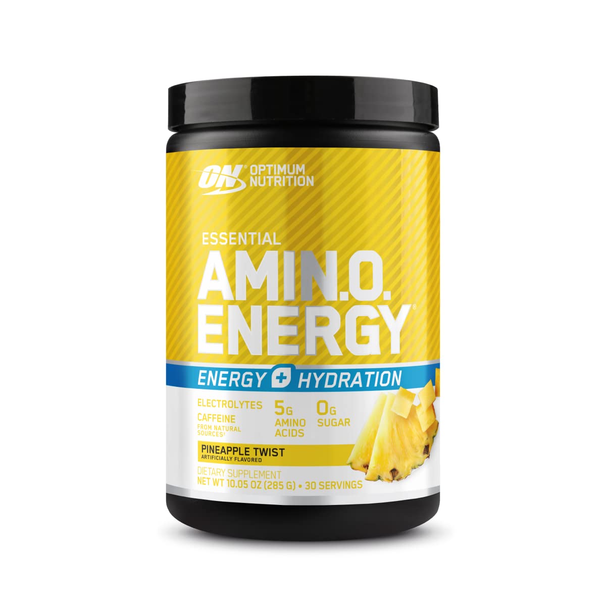 Optimum Nutrition Amino Energy Powder Plus Hydration, with BCAA, Electrolytes, and Caffeine, Pineapple Twist, 30 Servings (Packaging May Vary)