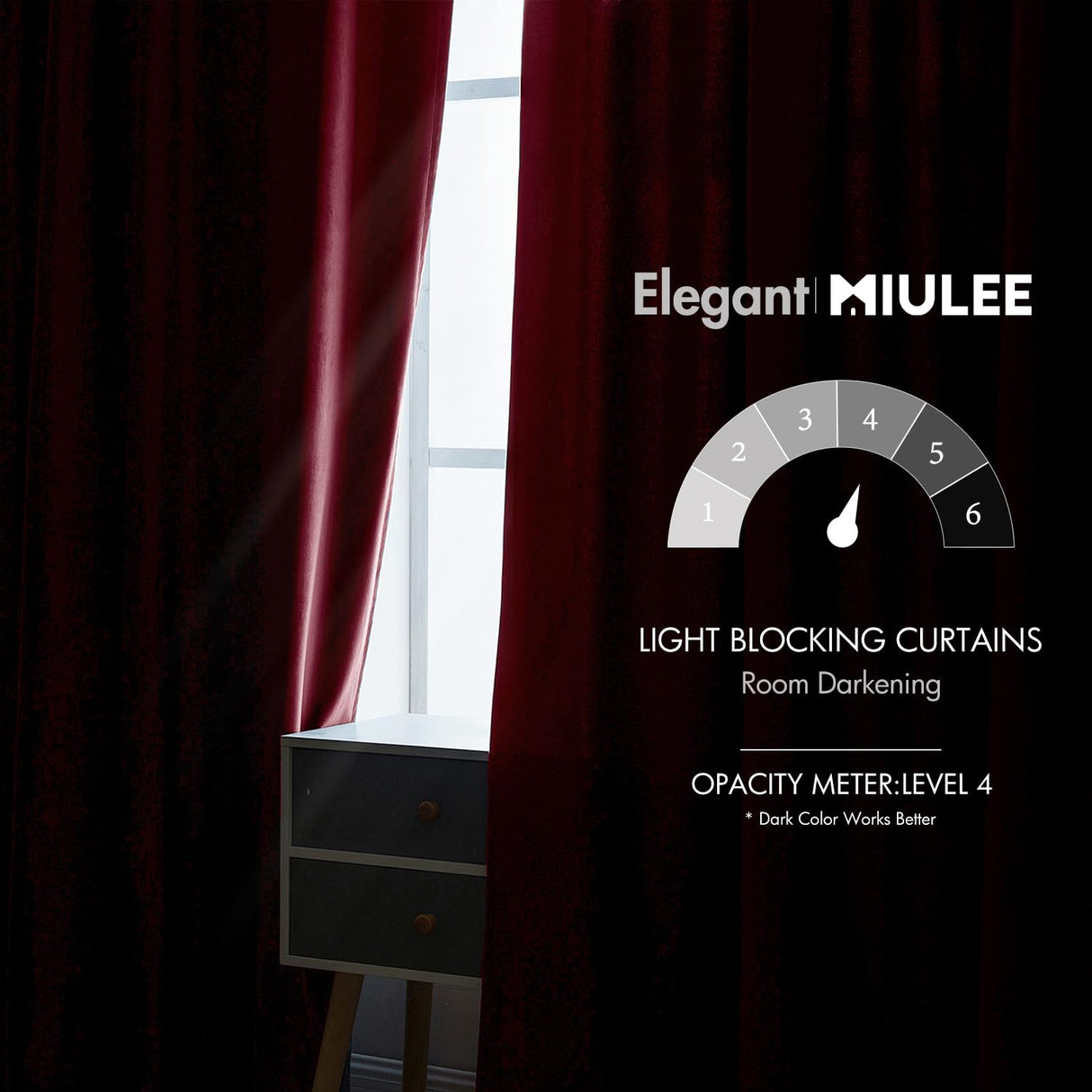 MIULEE Velvet Curtains 84 inches 2 Panels - Luxury Blackout Curtains for Bedroom Living Room Thermal Insulated Super Soft Christmas Window Drapes Rod Pocket & Back Tab, Burgundy Red, W52 x L84 inches