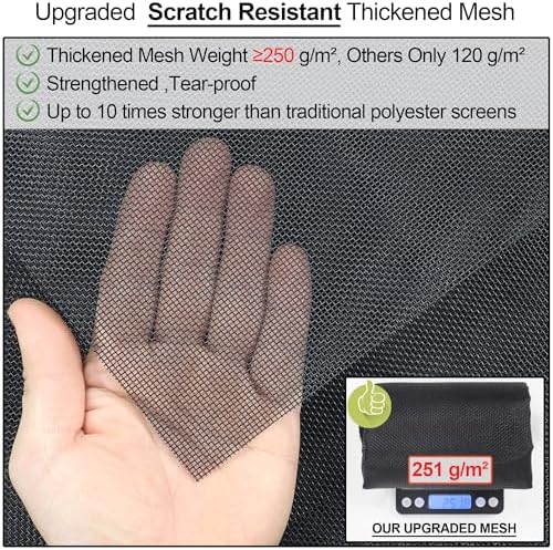 Upgraded Magnetic Screen Door Thicker 250g/m² Reinforced Mesh,36 Longer Magnets,Door Screen Magnetic Closure for Single Door,Retractable Magnetic Door Cover Bug Net,Fit Doors to 32 x 80 Inch,Black