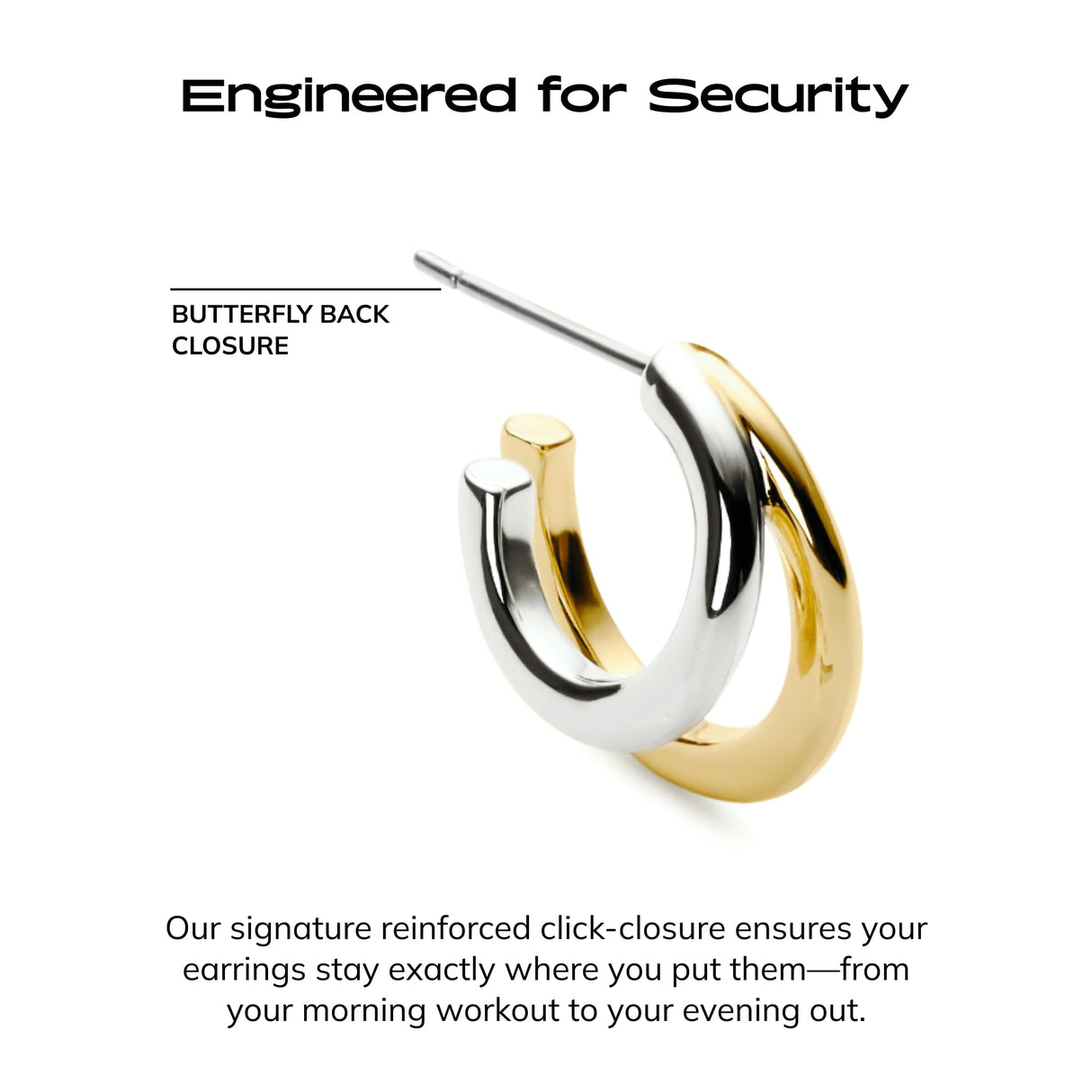 Ana Luisa Double Hoop Earrings for Women - Sterling Silver, 14K Gold Plated & Silver Rhodium Huggie Hoops - Hypoallergenic, Water-Resistant, Tarnish-Free, Dainty Two Hoop Earrings for Daily Wear
