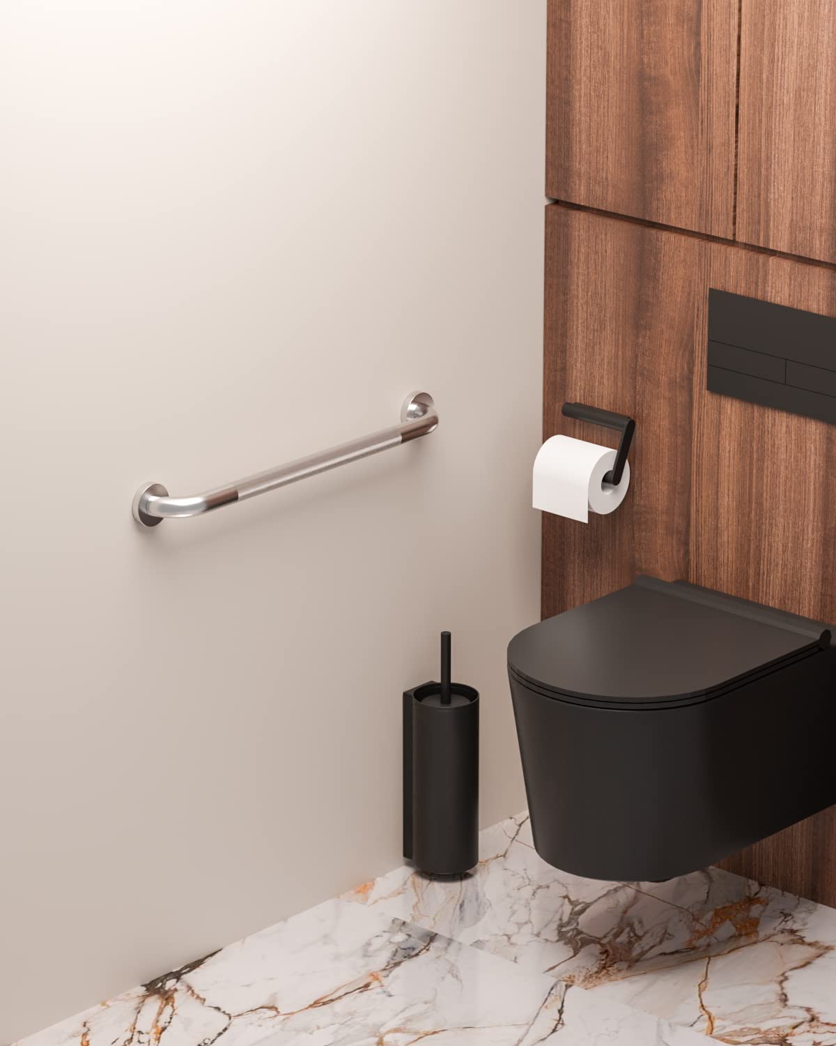 24 Inch Anti Slip Shower Grab Bar, Munzong Stainless Steel Bathroom Grab Bar, Satin Brushed Nickel Knurled Bathroom Balance Bar,Safety Hand Rail Support Handicap Elderly Senior Assist Bath Handle