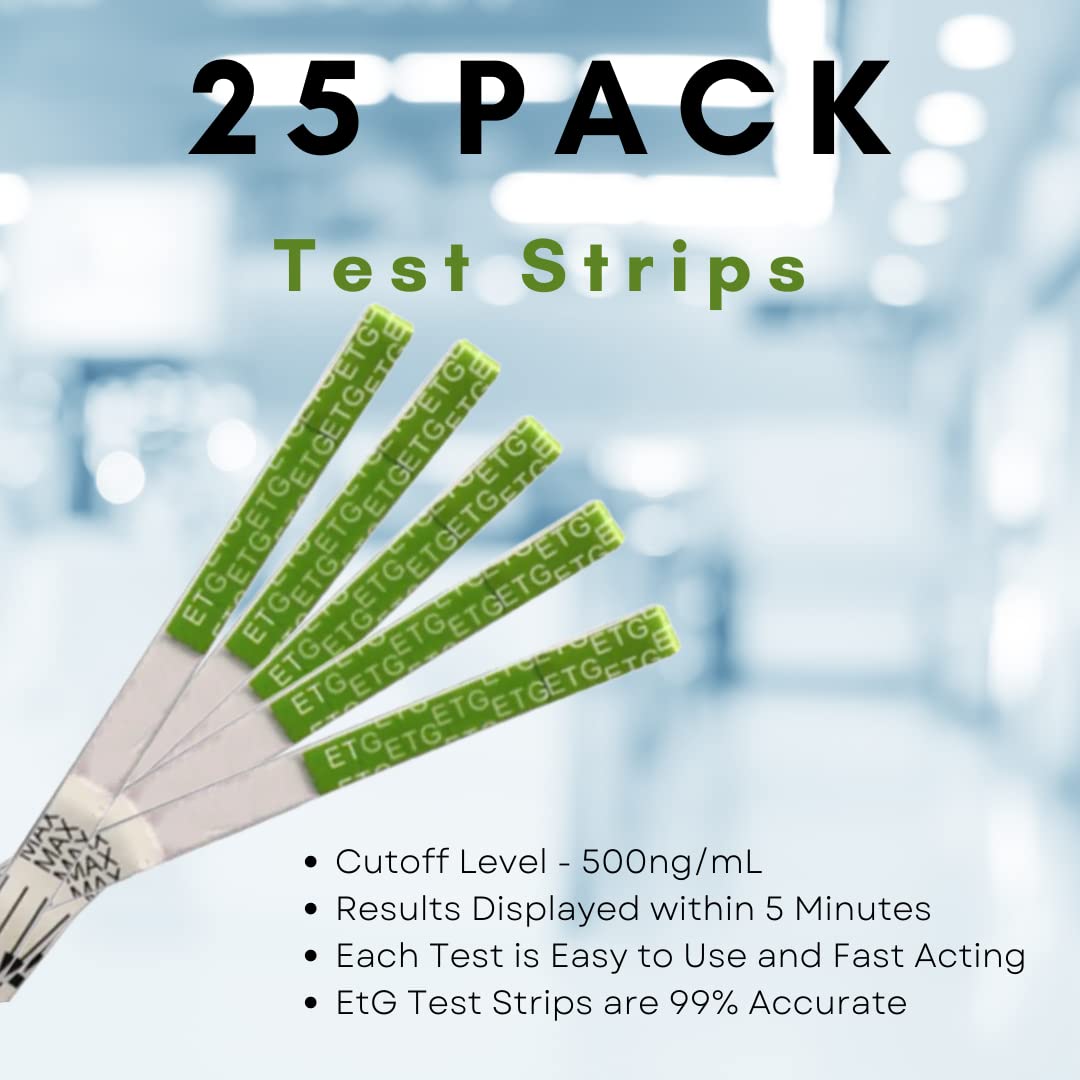12 Panel Now ETG Alcohol Strips - 80 Hour Detection Time, Rapid Detection with High Sensitivity, Instant Read, Results Within 5 Minutes (Pack of 25)
