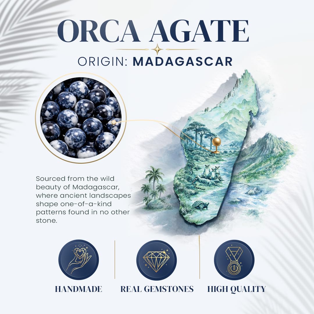 Conscious Items Exotic Orca Agate Deep Healing Bracelet for Women & Men