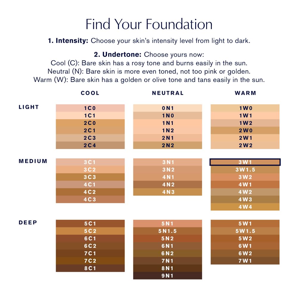 Estée Lauder Double Wear Stay-in-Place 24-Hour Long-Wear Matte Foundation Makeup, 1 Fl Oz, 3W1 Tawny